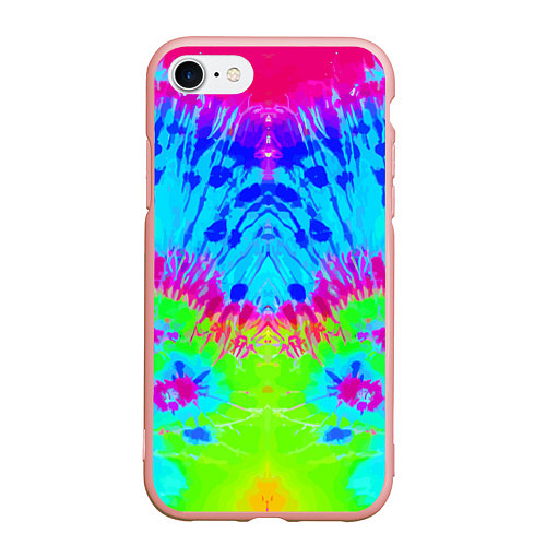 Чехол iPhone 7/8 матовый Tie-Dye abstraction / 3D-Светло-розовый – фото 1