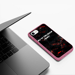 Чехол iPhone 7/8 матовый Мы не забываем своих, цвет: 3D-малиновый — фото 2