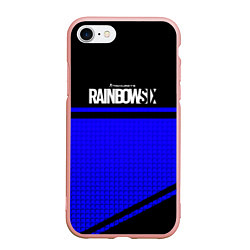 Чехол iPhone 7/8 матовый Tom Clancys rainbow six geometry, цвет: 3D-светло-розовый