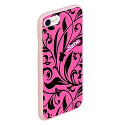 Чехол iPhone 7/8 матовый Barbie - floral pattern, цвет: 3D-светло-розовый — фото 2