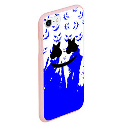 Чехол iPhone 7/8 матовый Marshmello dj blue pattern music band, цвет: 3D-светло-розовый — фото 2