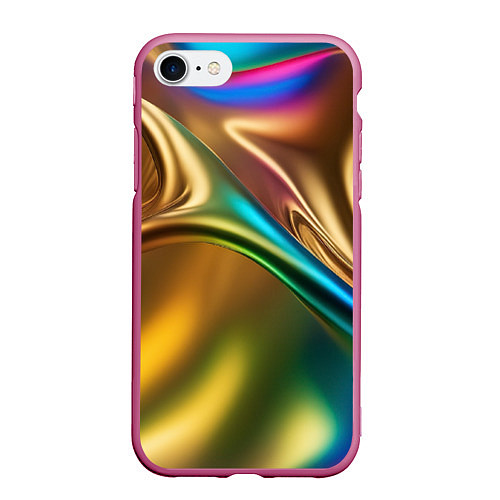 Чехол iPhone 7/8 матовый Атласные изгибы / 3D-Малиновый – фото 1