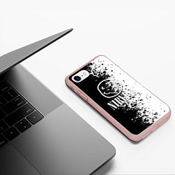 Чехол iPhone 7/8 матовый Nirvana чернобелые краски рок, цвет: 3D-светло-розовый — фото 2