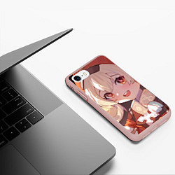 Чехол iPhone 7/8 матовый Genshin Impact Klee cute happy, цвет: 3D-светло-розовый — фото 2