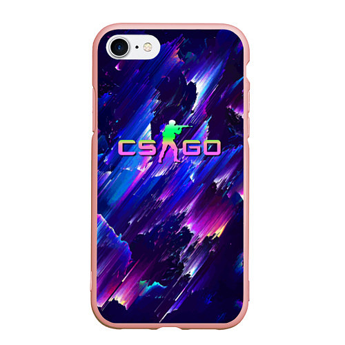 Чехол iPhone 7/8 матовый Counter Strike go - neon / 3D-Светло-розовый – фото 1