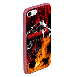 Чехол iPhone 7/8 матовый Спартанец MMA, цвет: 3D-малиновый — фото 2