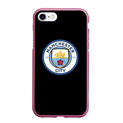 Чехол iPhone 7/8 матовый Манчестер Сити fc, цвет: 3D-малиновый