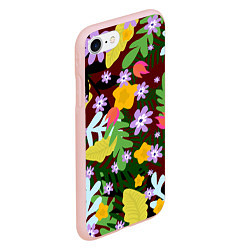 Чехол iPhone 7/8 матовый Гавайская цветочная расцветка, цвет: 3D-светло-розовый — фото 2
