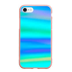 Чехол iPhone 7/8 матовый Неоновые мягкие полосы через матовое стекло, цвет: 3D-светло-розовый