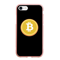 Чехол iPhone 7/8 матовый Биткоин желтое лого криптовалюта