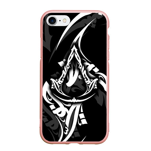 Чехол iPhone 7/8 матовый Assassins Creed: Mirage - каллиграфия / 3D-Светло-розовый – фото 1
