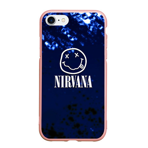 Чехол iPhone 7/8 матовый Nirvana рок краски / 3D-Светло-розовый – фото 1