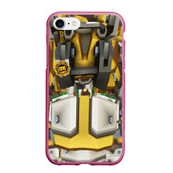 Чехол iPhone 7/8 матовый Deep roock galactic броня бурильщика, цвет: 3D-малиновый