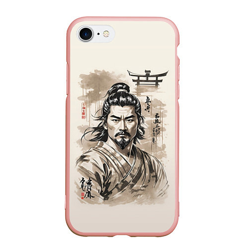 Чехол iPhone 7/8 матовый Vintage samurai / 3D-Светло-розовый – фото 1