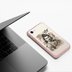 Чехол iPhone 7/8 матовый Vintage samurai, цвет: 3D-светло-розовый — фото 2