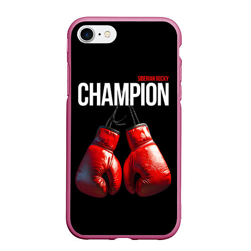 Чехол iPhone 7/8 матовый Siberian Rocky Champion / 3D-Малиновый – фото 1