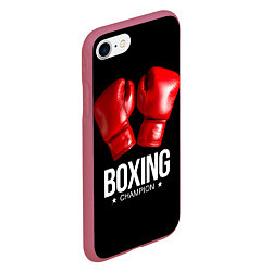 Чехол iPhone 7/8 матовый Boxing Champion, цвет: 3D-малиновый — фото 2