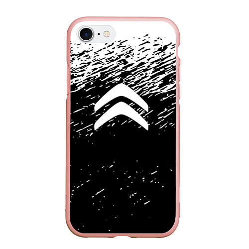 Чехол iPhone 7/8 матовый Citroen краски тектсура / 3D-Светло-розовый – фото 1