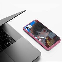 Чехол iPhone 7/8 матовый Touhou Project Рейму Хакурей милая, цвет: 3D-малиновый — фото 2