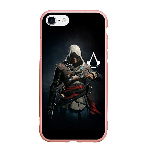 Чехол iPhone 7/8 матовый Эдвард Кенуей Assassins black flag / 3D-Светло-розовый – фото 1