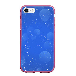 Чехол iPhone 7/8 матовый Снежный паттерн, цвет: 3D-малиновый