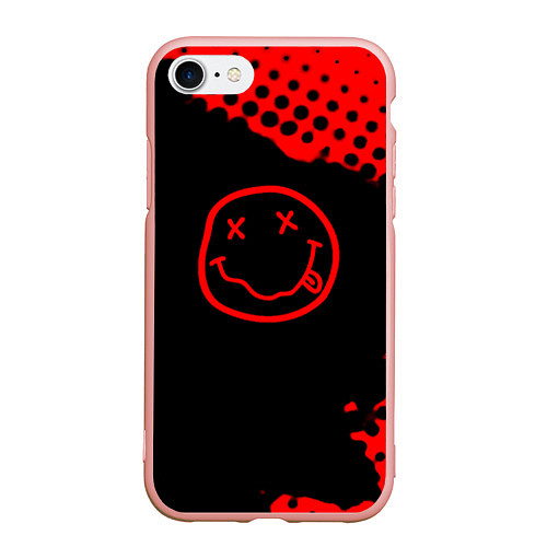 Чехол iPhone 7/8 матовый Nirvana текстура краски / 3D-Светло-розовый – фото 1