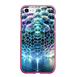 Чехол iPhone 7/8 матовый Пузыри, цвет: 3D-малиновый