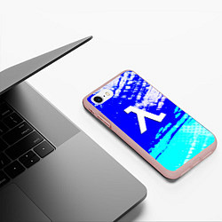 Чехол iPhone 7/8 матовый Half life cold steel, цвет: 3D-светло-розовый — фото 2