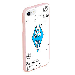 Чехол iPhone 7/8 матовый Skyrim logo winter, цвет: 3D-светло-розовый — фото 2