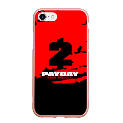 Чехол iPhone 7/8 матовый Payday 2 краски, цвет: 3D-светло-розовый