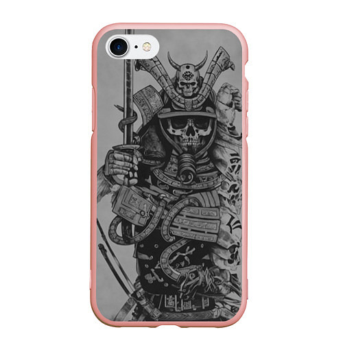 Чехол iPhone 7/8 матовый Demonic samurai / 3D-Светло-розовый – фото 1