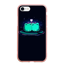 Чехол iPhone 7/8 матовый Любовь жабок, цвет: 3D-светло-розовый