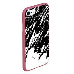 Чехол iPhone 7/8 матовый Просто краски штрихи, цвет: 3D-малиновый — фото 2