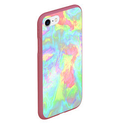 Чехол iPhone 7/8 матовый Абстракция смесь красок, цвет: 3D-малиновый — фото 2