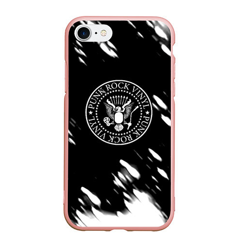 Чехол iPhone 7/8 матовый Ramones краски / 3D-Светло-розовый – фото 1