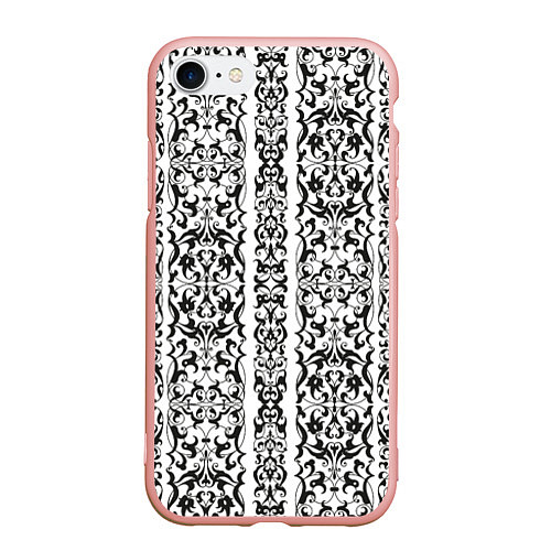 Чехол iPhone 7/8 матовый Арабески ренессанса / 3D-Светло-розовый – фото 1