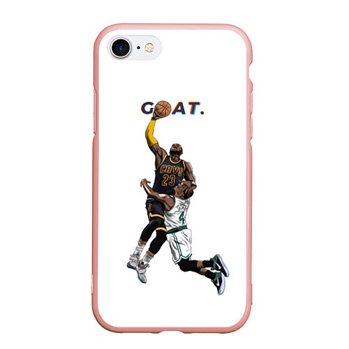 Чехол iPhone 7/8 матовый Goat 23 - LeBron James / 3D-Светло-розовый – фото 1