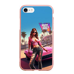 Чехол iPhone 7/8 матовый GTA 6 girl logo