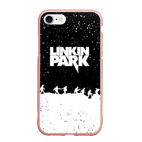 Чехол iPhone 7/8 матовый Linkin park bend steel / 3D-Светло-розовый – фото 1