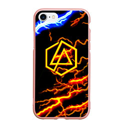 Чехол iPhone 7/8 матовый Linkin park storm inside steel, цвет: 3D-светло-розовый