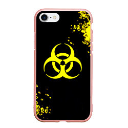 Чехол iPhone 7/8 матовый Знак биологической опасности краски, цвет: 3D-светло-розовый