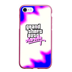Чехол iPhone 7/8 матовый GTA неон краски, цвет: 3D-малиновый