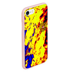 Чехол iPhone 7/8 матовый Герб РФ огненный стиль текстура, цвет: 3D-светло-розовый — фото 2
