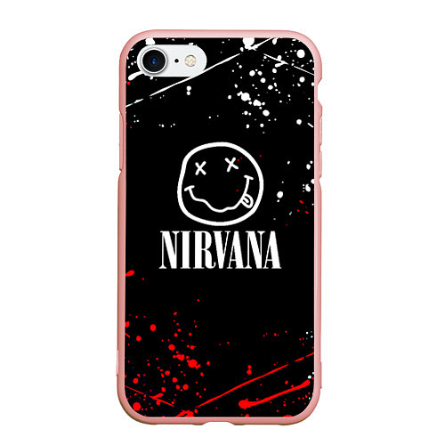 Чехол iPhone 7/8 матовый Nirvana брызги красок / 3D-Светло-розовый – фото 1