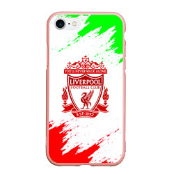Чехол iPhone 7/8 матовый Liverpool краски спорт, цвет: 3D-светло-розовый