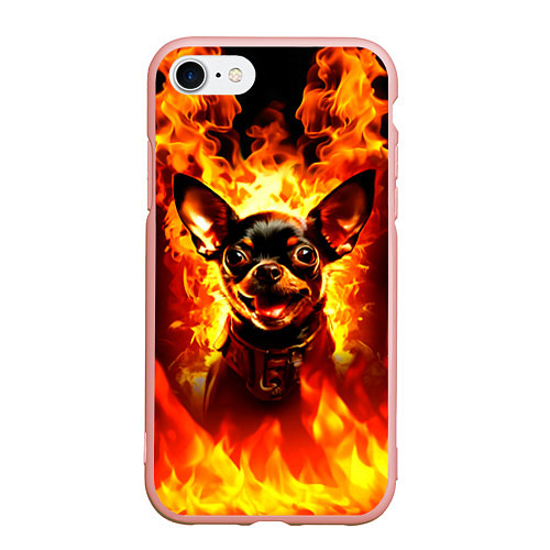 Чехол iPhone 7/8 матовый Адский Пёс / 3D-Светло-розовый – фото 1