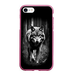 Чехол iPhone 7/8 матовый Матерый Старый Волк, цвет: 3D-малиновый