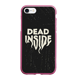 Чехол iPhone 7/8 матовый Dead inside арт, цвет: 3D-малиновый