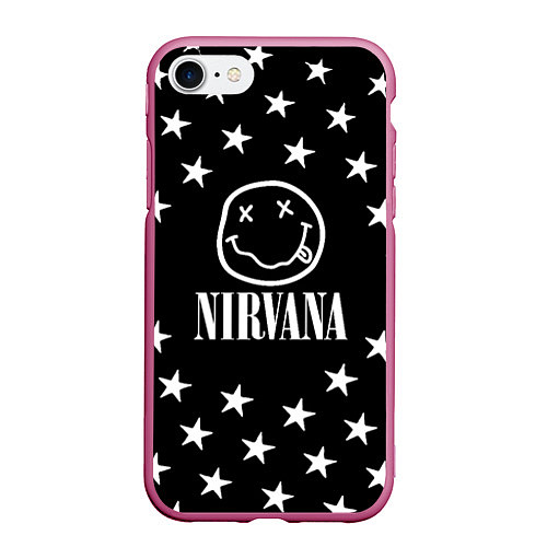 Чехол iPhone 7/8 матовый Nirvana stars steel / 3D-Малиновый – фото 1