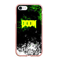 Чехол iPhone 7/8 матовый Doom токсичное лого краски, цвет: 3D-светло-розовый
